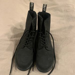 Fur-lined Black Dr Martens Lace Up Boot